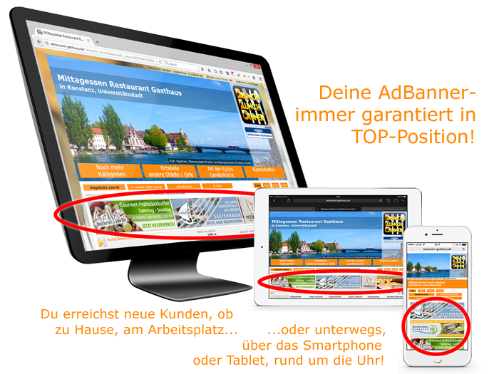 Lokal-regionale Werbung, Werbeanzeigen, Internet AdBanner-Werbung in Top-Position für den Landkreis Konstanz
